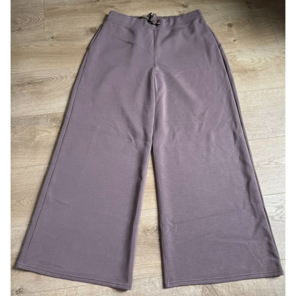EUC Womens Spanx AirEssentials wide-leg pants brown plush loungewear size XL